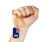 Falkland Island Flag Necklace Stainless Steel or 18k Gold Dog Tag 24" Chain-Express Your Love Gifts