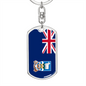 Falkland Island Flag Swivel Keychain Dog Tag Stainless Steel or 18k Gold-Express Your Love Gifts