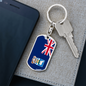 Falkland Island Flag Swivel Keychain Dog Tag Stainless Steel or 18k Gold-Express Your Love Gifts