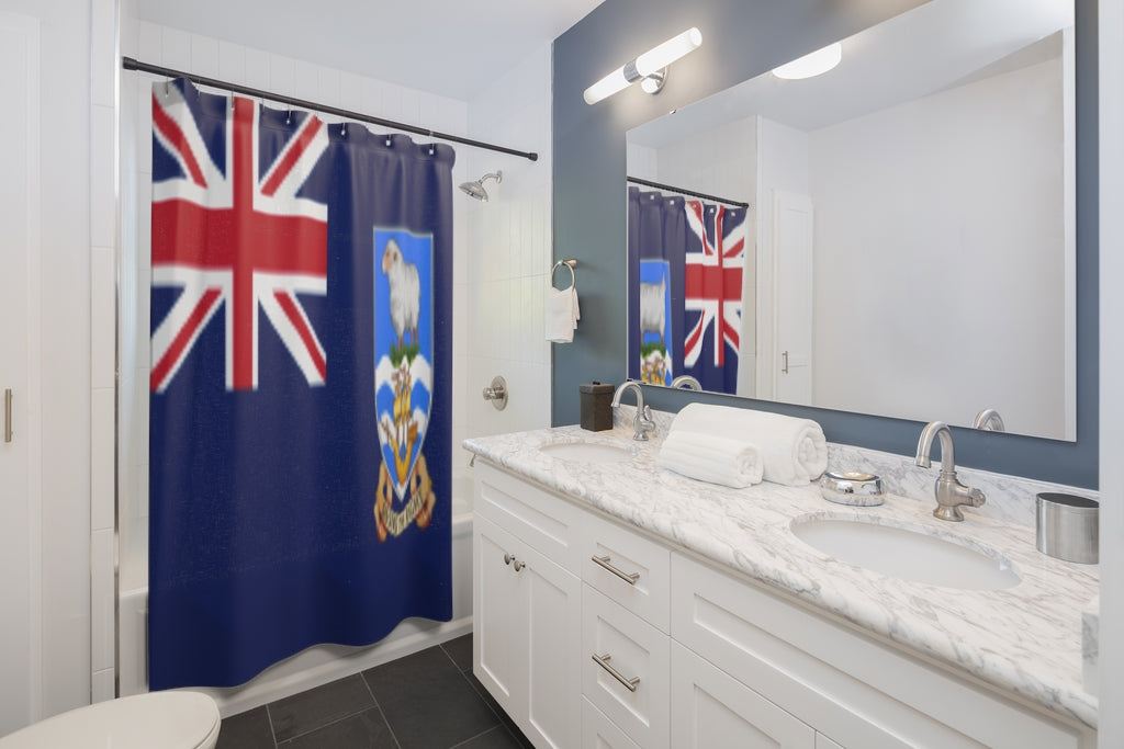 Falkland Islands Flag Stylish Design 71" x 74" Elegant Waterproof Shower Curtain for a Spa-like Bathroom Paradise Exceptional Craftsmanship-Express Your Love Gifts