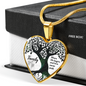 Family Where Life Begins Necklace Stainless Steel or 18k Gold Heart 18-22"-Express Your Love Gifts