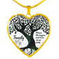Family Where Life Begins Necklace Stainless Steel or 18k Gold Heart 18-22"-Express Your Love Gifts