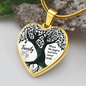 Family Where Life Begins Necklace Stainless Steel or 18k Gold Heart 18-22"-Express Your Love Gifts
