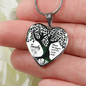 Family Where Life Begins Necklace Stainless Steel or 18k Gold Heart 18-22"-Express Your Love Gifts