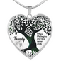 Family Where Life Begins Necklace Stainless Steel or 18k Gold Heart 18-22"-Express Your Love Gifts