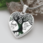 Family Where Life Begins Necklace Stainless Steel or 18k Gold Heart 18-22"-Express Your Love Gifts