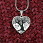 Family Where Life Begins Necklace Stainless Steel or 18k Gold Heart 18-22"-Express Your Love Gifts