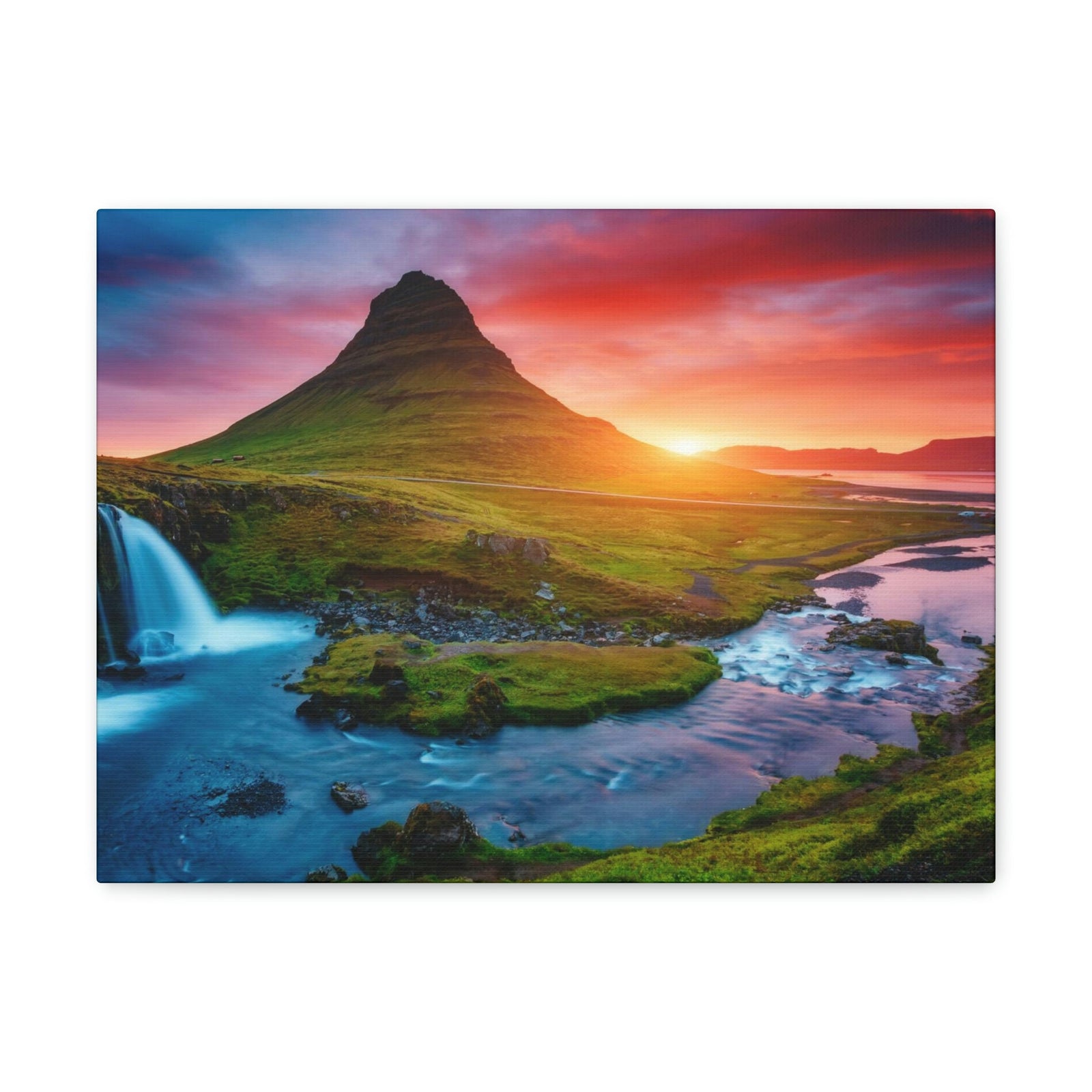 Fantastic Evening with Volcano Scene Beautiful Picturesque and Gorgeous View Beauty Nature Scene Evening View at Peninsula Wall Art Ready to Hang Unframed-Express Your Love Gifts