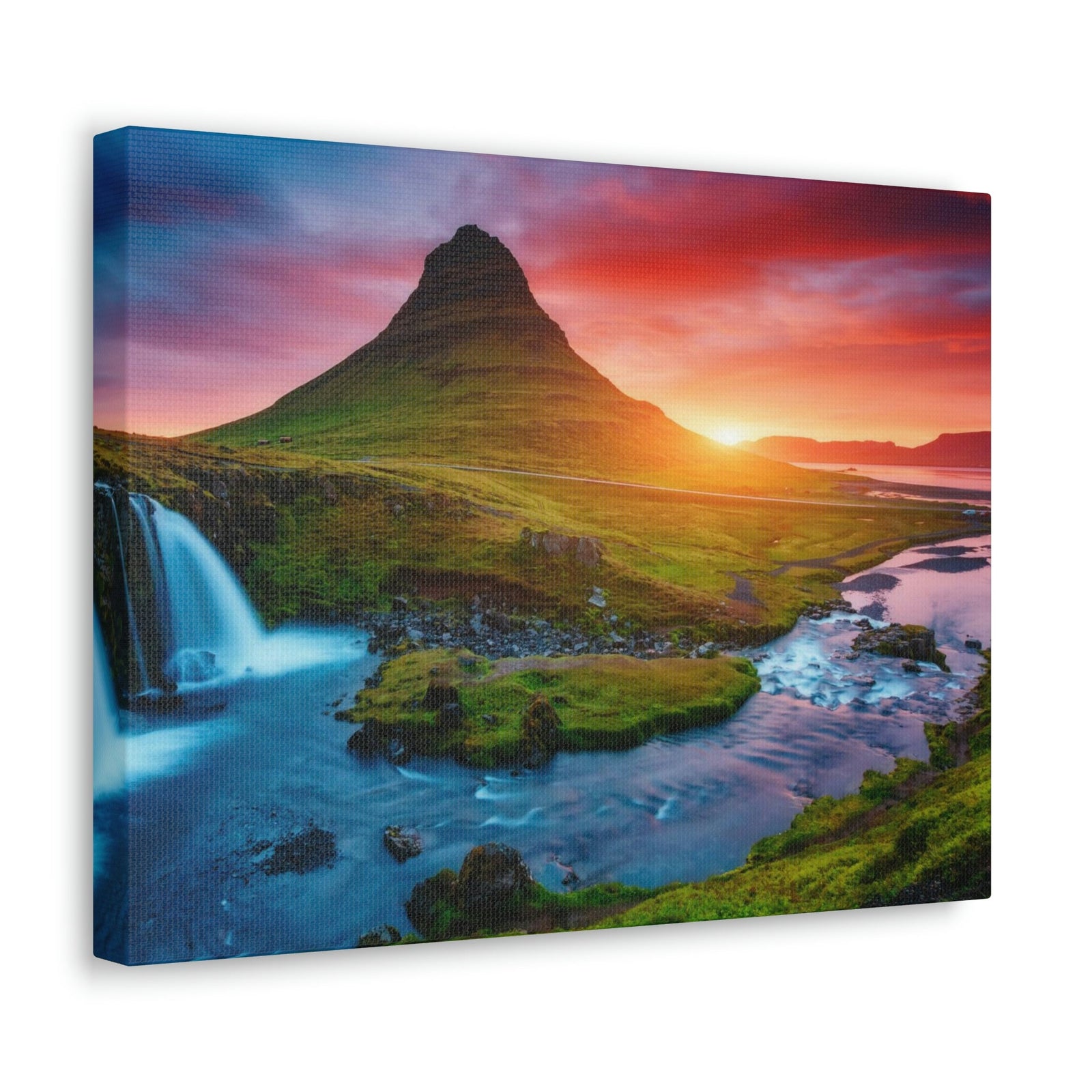 Fantastic Evening with Volcano Scene Beautiful Picturesque and Gorgeous View Beauty Nature Scene Evening View at Peninsula Wall Art Ready to Hang Unframed-Express Your Love Gifts