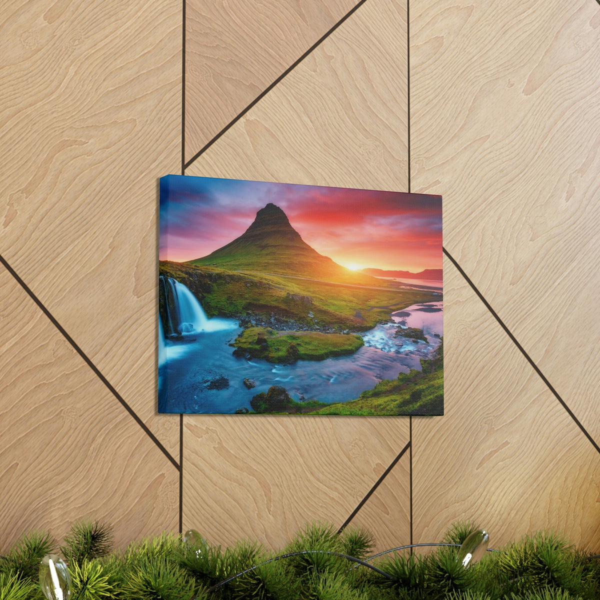 Fantastic Evening with Volcano Scene Beautiful Picturesque and Gorgeous View Beauty Nature Scene Evening View at Peninsula Wall Art Ready to Hang Unframed-Express Your Love Gifts