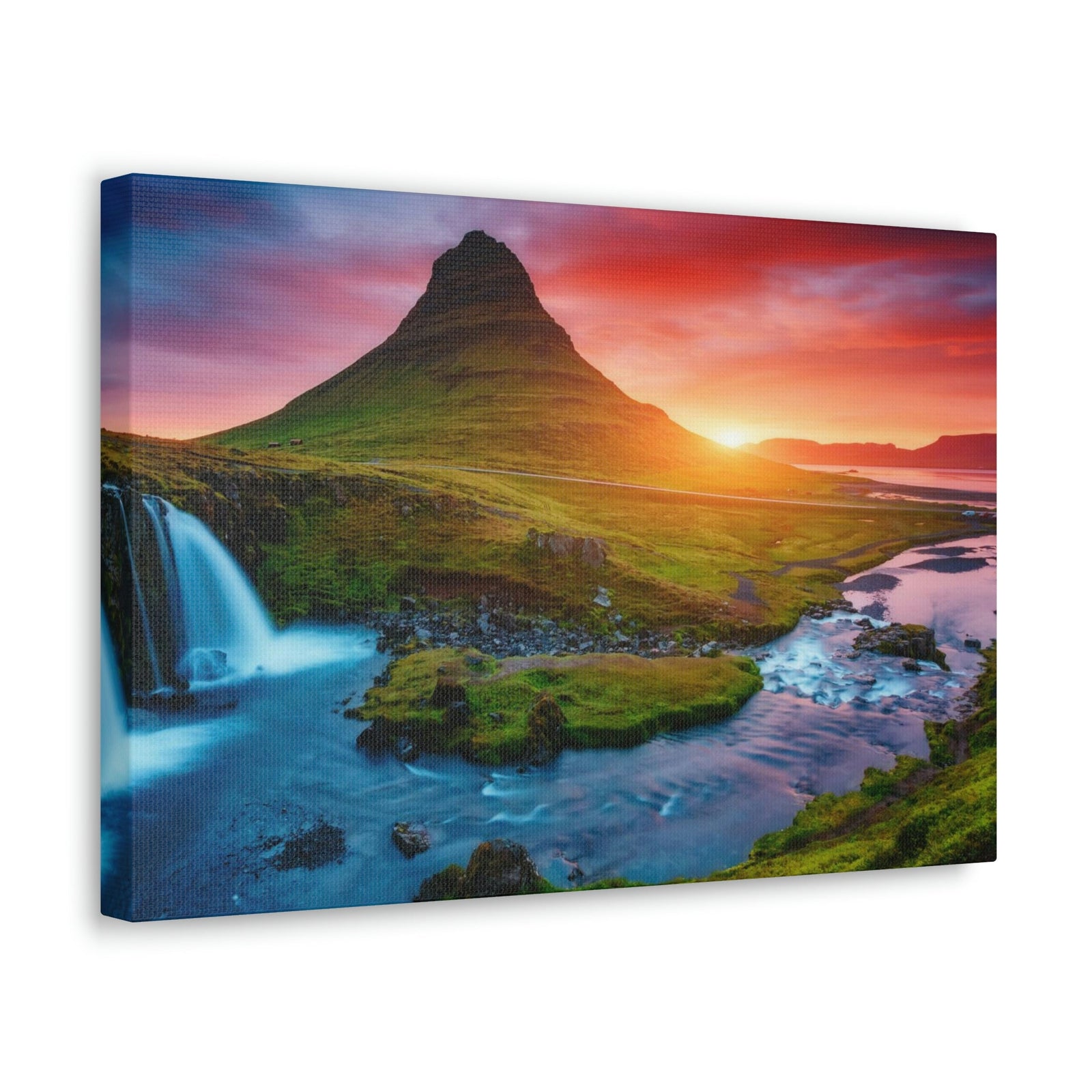 Fantastic Evening with Volcano Scene Beautiful Picturesque and Gorgeous View Beauty Nature Scene Evening View at Peninsula Wall Art Ready to Hang Unframed-Express Your Love Gifts