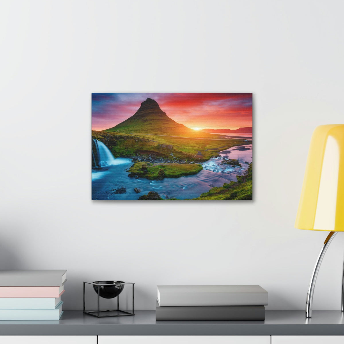Fantastic Evening with Volcano Scene Beautiful Picturesque and Gorgeous View Beauty Nature Scene Evening View at Peninsula Wall Art Ready to Hang Unframed-Express Your Love Gifts