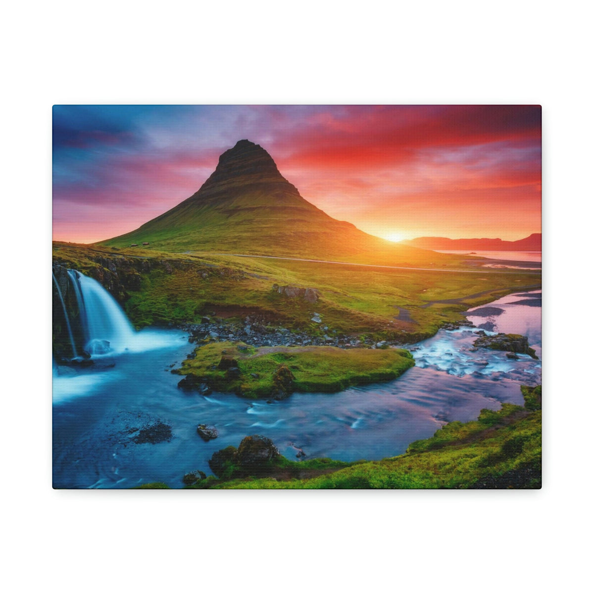 Fantastic Evening with Volcano Scene Beautiful Picturesque and Gorgeous View Beauty Nature Scene Evening View at Peninsula Wall Art Ready to Hang Unframed-Express Your Love Gifts