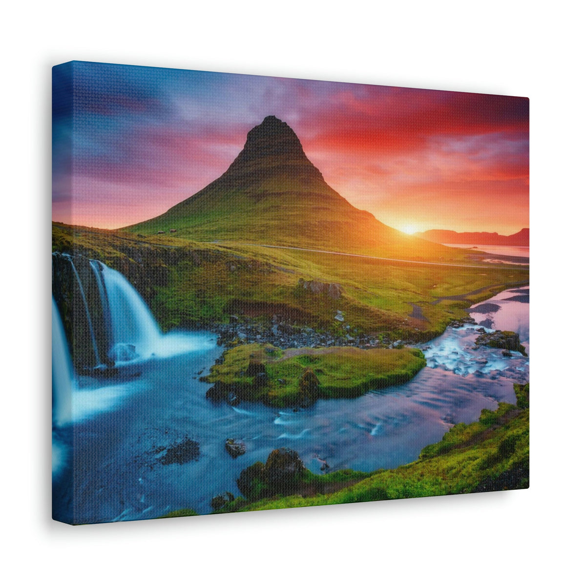 Fantastic Evening with Volcano Scene Beautiful Picturesque and Gorgeous View Beauty Nature Scene Evening View at Peninsula Wall Art Ready to Hang Unframed-Express Your Love Gifts