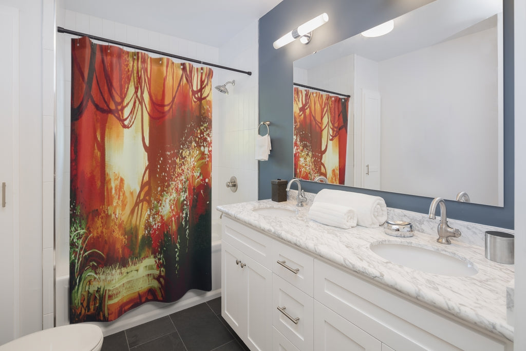 Fantasy Autumn Forest Stylish Design 71" x 74" Elegant Waterproof Shower Curtain for a Spa-like Bathroom Paradise Exceptional Craftsmanship-Express Your Love Gifts