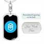 Fantom (FTM) Crypto Cryptocurrency Keychain Stainless Steel or 18k Gold Dog Tag Keyring-Express Your Love Gifts