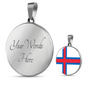 Faroe Flag Necklace Circle Pendant Stainless Steel or 18k Gold 18-22"-Express Your Love Gifts