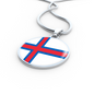 Faroe Flag Necklace Circle Pendant Stainless Steel or 18k Gold 18-22"-Express Your Love Gifts