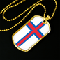 Faroe Island Flag Necklace Stainless Steel or 18k Gold Dog Tag 24" Chain-Express Your Love Gifts