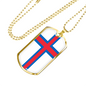 Faroe Island Flag Necklace Stainless Steel or 18k Gold Dog Tag 24" Chain-Express Your Love Gifts