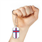 Faroe Island Flag Necklace Stainless Steel or 18k Gold Dog Tag 24" Chain-Express Your Love Gifts