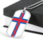 Faroe Island Flag Necklace Stainless Steel or 18k Gold Dog Tag 24" Chain-Express Your Love Gifts