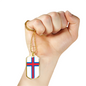 Faroe Island Flag Necklace Stainless Steel or 18k Gold Dog Tag 24" Chain-Express Your Love Gifts