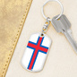 Faroe Island Flag Swivel Keychain Dog Tag Stainless Steel or 18k Gold-Express Your Love Gifts