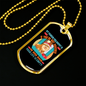 Fashion Philosophy Blue Necklace Stainless Steel or 18k Gold Dog Tag 24" Chain-Express Your Love Gifts