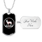 Fast Food Deer Hunting Necklace Stainless Steel or 18k Gold Dog Tag 24" Chain-Express Your Love Gifts