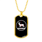 Fast Food Deer Hunting Necklace Stainless Steel or 18k Gold Dog Tag 24" Chain-Express Your Love Gifts