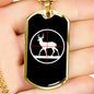 Fast Food Deer Hunting Necklace Stainless Steel or 18k Gold Dog Tag 24" Chain-Express Your Love Gifts