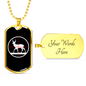 Fast Food Deer Hunting Necklace Stainless Steel or 18k Gold Dog Tag 24" Chain-Express Your Love Gifts