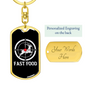 Fast Food Hunter'S Keychain Gift Stainless Steel or 18k Gold Dog Tag Keyring-Express Your Love Gifts