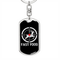 Fast Food Hunter'S Keychain Gift Stainless Steel or 18k Gold Dog Tag Keyring-Express Your Love Gifts