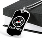 Fast Food Hunting Necklace Stainless Steel or 18k Gold Dog Tag 24" Chain-Express Your Love Gifts