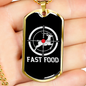Fast Food Hunting Necklace Stainless Steel or 18k Gold Dog Tag 24" Chain-Express Your Love Gifts