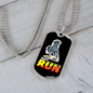 Fast Run Horse Necklace Stainless Steel or 18k Gold Dog Tag 24" Chain-Express Your Love Gifts