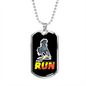 Fast Run Horse Necklace Stainless Steel or 18k Gold Dog Tag 24" Chain-Express Your Love Gifts