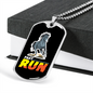 Fast Run Horse Necklace Stainless Steel or 18k Gold Dog Tag 24" Chain-Express Your Love Gifts