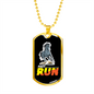 Fast Run Horse Necklace Stainless Steel or 18k Gold Dog Tag 24" Chain-Express Your Love Gifts