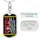 Faster Than 911 Swivel Keychain Dog Tag Stainless Steel or 18k Gold-Express Your Love Gifts