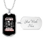 Father And Badass Trucker Dog Tag Stainless Steel or 18k Gold 24" Chain-Express Your Love Gifts