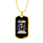 Father And Badass Trucker Dog Tag Stainless Steel or 18k Gold 24" Chain-Express Your Love Gifts