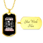 Father And Badass Trucker Dog Tag Stainless Steel or 18k Gold 24" Chain-Express Your Love Gifts