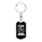Father And Badass Trucker Swivel Keychain Dog Tag Stainless Steel or 18k Gold-Express Your Love Gifts