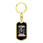 Father And Badass Trucker Swivel Keychain Dog Tag Stainless Steel or 18k Gold-Express Your Love Gifts