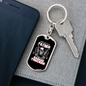 Father And Badass Trucker Swivel Keychain Dog Tag Stainless Steel or 18k Gold-Express Your Love Gifts