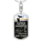 Father And Daughter Dog Tag Pendant Keychain Stainless Steel or 18k Gold-Express Your Love Gifts