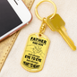 Father And Son Not Always Eye To Eye Keychain Stainless Steel or 18k Gold Dog Tag Keyring-Express Your Love Gifts